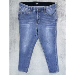 Lularoe Jeans Womens 36 Blue Light Wash High Rise Skinny Cropped Stretch